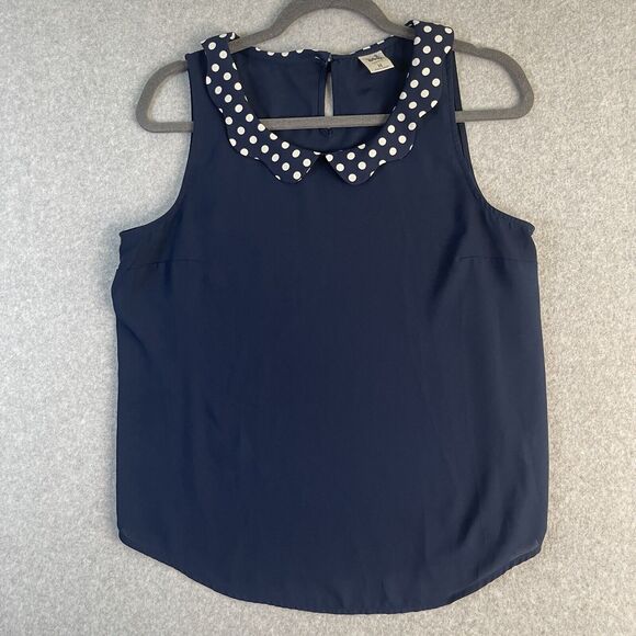 Disney Collection By LC Lauren Conrad Blouse Women Medium Minnie Mouse Polka Dot - Picture 2 of 13